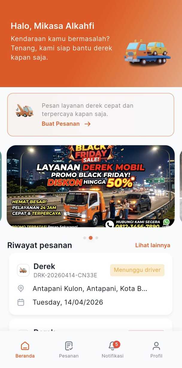 Raja Derek App Interface